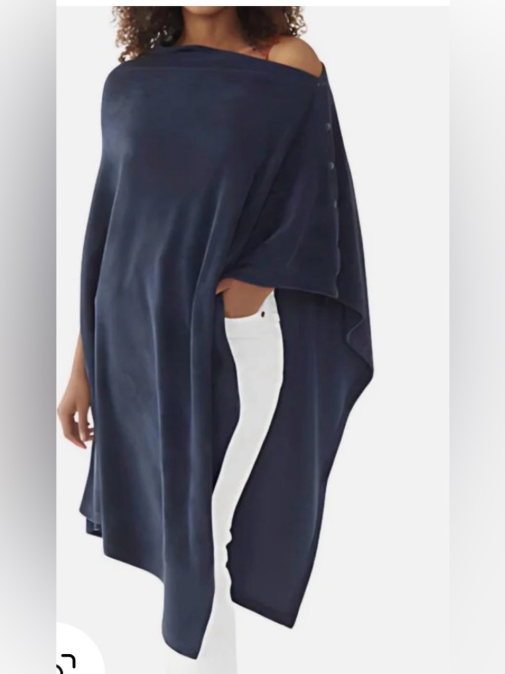 Mersea Captiva Terry Multiway Poncho In Navy Blue, OS